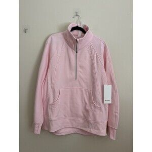 Lululemon M/L Scuba Oversized Funnel Neck Half Zip Long Strawberry Milkshake NWT